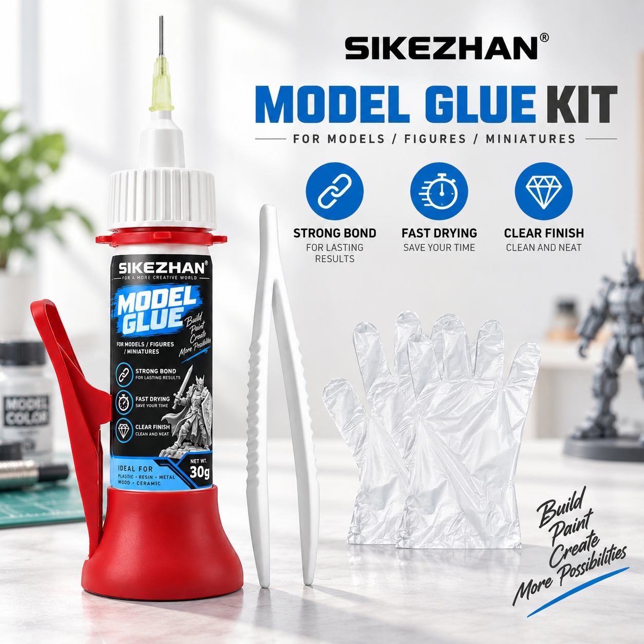 Model Kit Figures - SIKEZHAN Model Glue 30g Precision Needle