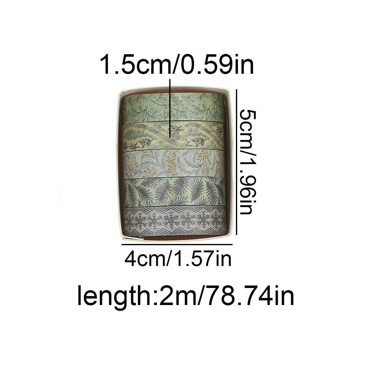 5 Rolls Colorful Slim Washi Ta - đánh giá và giá Masking Tape Thin