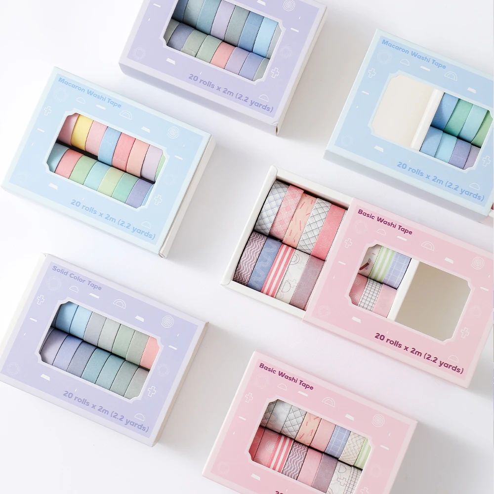 20 Rolls Colorful Slim Washi T - đánh giá và giá Masking Tape Thin