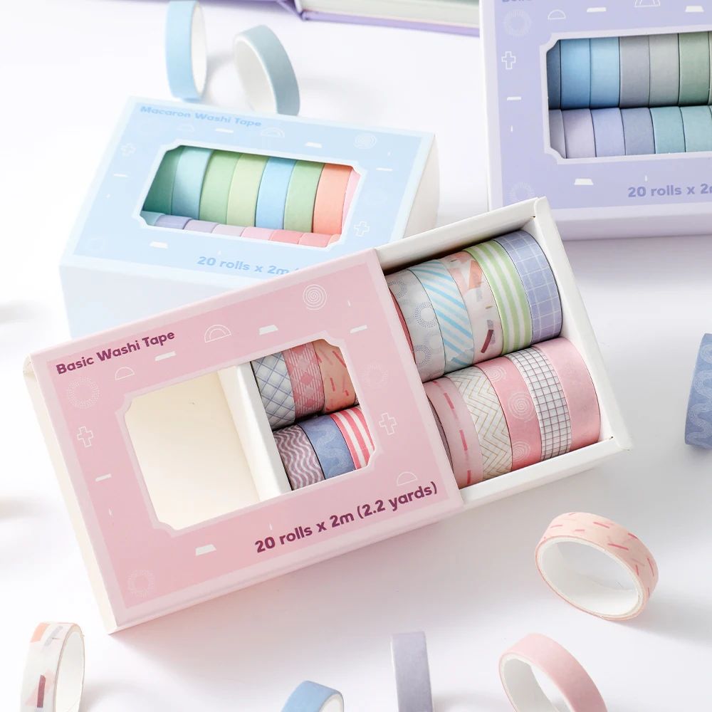 20 Rolls Colorful Slim Washi T - đánh giá và giá Masking Tape Thin
